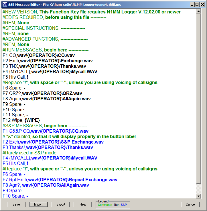 Classic SSB Message Editor V 7.01.02