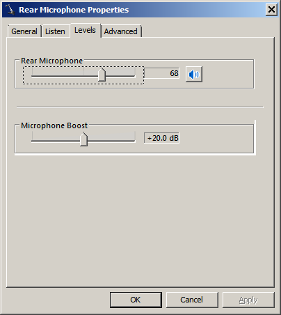 Classic Win 7 Microphone Sliders