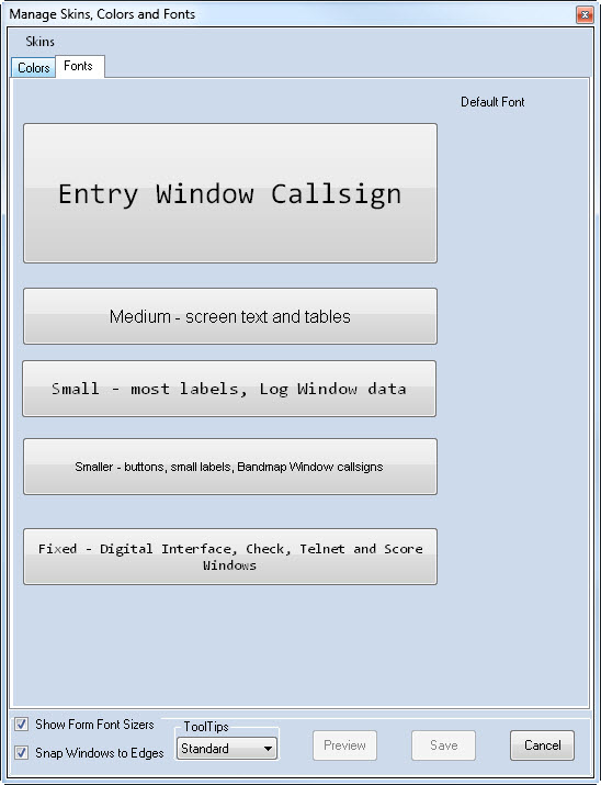 Config ManageSkinsColorsFonts FONTStab