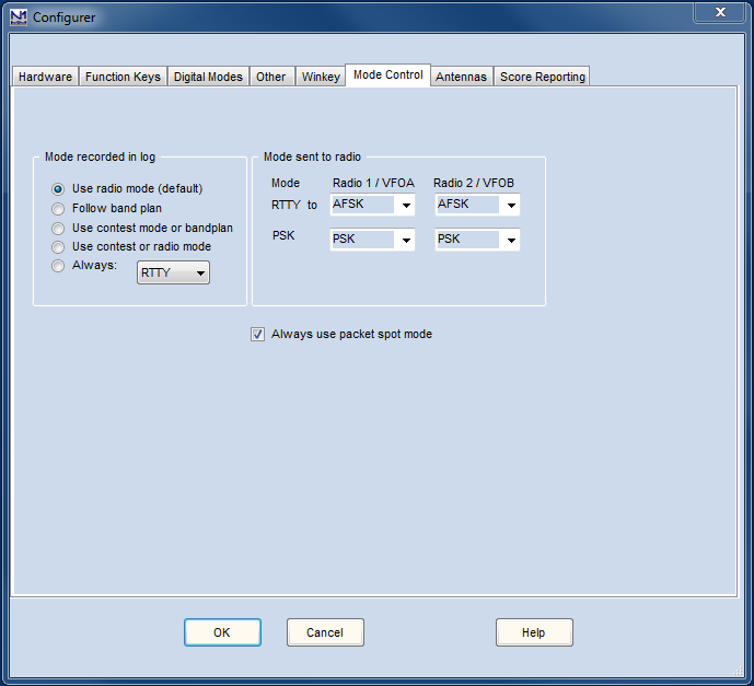 Configurer ModeControl