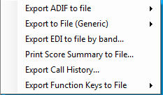 Entry File Export Submenu