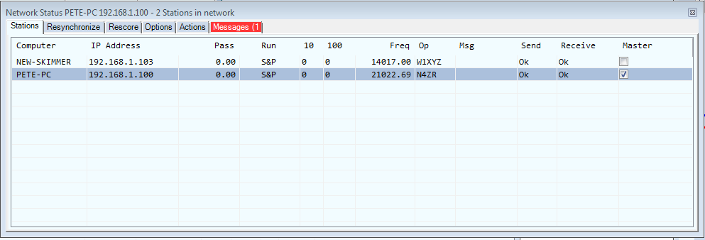 Network Status Window