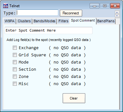 Telnet SpotCommentTab