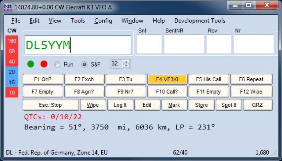 how to control cw speed in n1mm logger